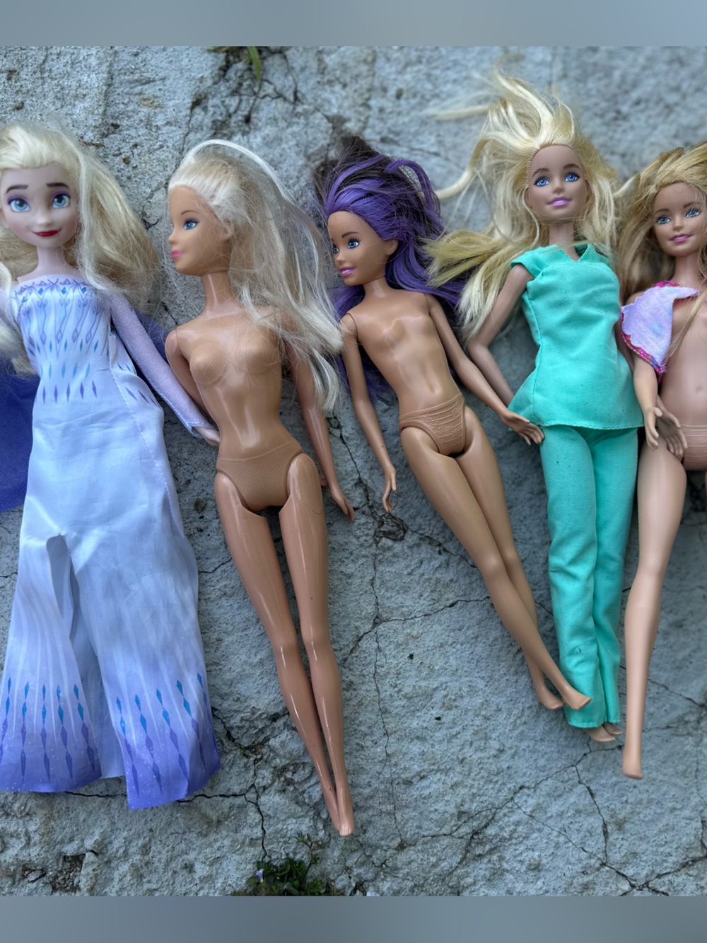 Mattel Doll Torso with Purple Hair Accent